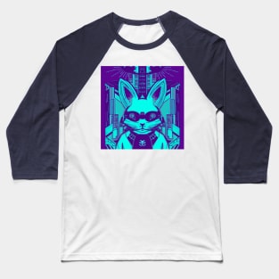 Green retro style cyberpunk rabbit Baseball T-Shirt